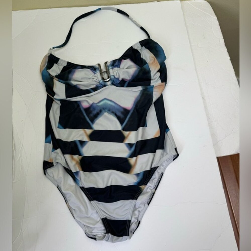 Lenny Niemeyer Luxury Print Halter Removable 1 Piece Swimsuit Adjustable Strap - Picture 4 of 15